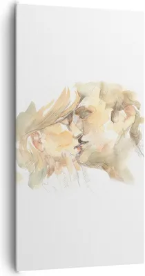 Produktbild von Bild auf Leinwand - Leinwandbild - Einteilig - Kuss Paar Liebe - 65x120cm - Wand Bild - Wanddeko - Wandbilder - Leinwanddruck - Bilder - Wanddekoration - Leinwand bilder - Wandbild - PA65x120-5005