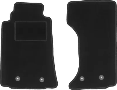 Image de Tapis de sol avant velours sur-mesure pour Mazda MX-5 III (2005-2015, cabriolet) noir, jeu 2 pièces, fixations - STANDRAD