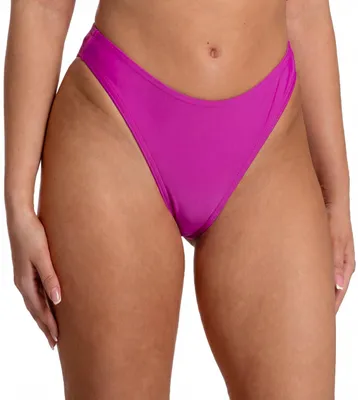 Produktbild von Aquarti Damen Bikinihose Thong Bottom Tanga Hohe Taille, Farbe: Magenta, Größe: 38