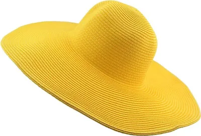 Produktbild von ASKSA Damen Breit Krempe Strohhut Faltbar Schutz Strandhut Elegant Sommer Hut Sonnenhüte UPF 50+, Gelb
