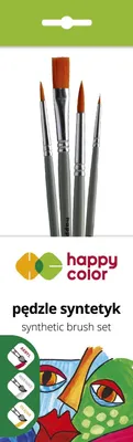 Image de Set de brosses synthétiques mix B 4 pcs Happy Color
