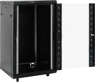 Produktbild von vidaXL 18U Netzwerkschrank 19" IP20 Schwarz 60x60x100 cm