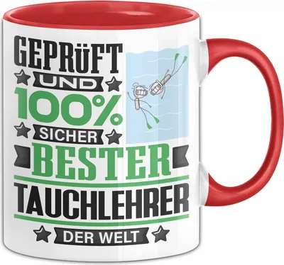 Produktbild von Tauchlehrer Geschenk Lustiger Spruch für Tauchlehrer Geschenkidee Bester Tauchlehrer Der Welt (Rot)