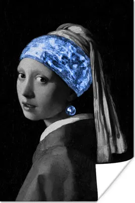Produktbild von MuchoWow® Poster Mädchen mit einem Perlenohrring - Johannes Vermeer - Blau 60x90 cm - Wanddekoration