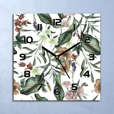Produktbild von Wanduhr Echt-Glas-Küchenuhr Frühlingsblume Kunst Quarz 30x30 Deko Bilder
