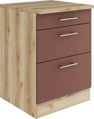 Produktbild von Optifit Schubladenunterschrank Bari407 BxTxH 60 x 60 x 84,8 cm rostrot matt zerlegt KUBA U636-9+