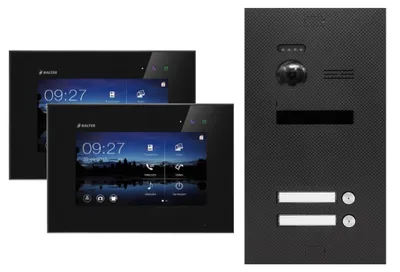 Produktbild von Türsprechanlage BALTER EVO 2-Draht BUS Komplettsystem für 2-Familienhaus Schwarz-Karbon-Graphit