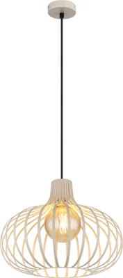 Produktbild von NOWA Hängeleuchte Metall cremefarben matt, Metallstäbe sandfarben matt, Kabel Textil schwarz, ø: 400mm, H: 1500mm, exkl. 1x E27 60W 230V