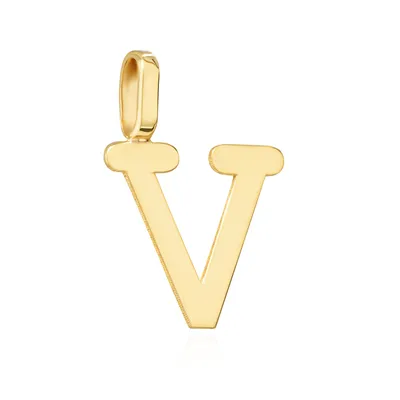 Produktbild von NKlaus Kettenanhänger Buchstabe V 333 Gelb gold 8 Karat 12x8,5mm Amulett Anhänger 14474