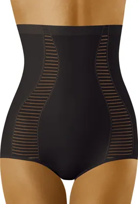 Produktbild von Wolbar Damen Taillenslip Shapewear hoch Unterwäsche figurformend WB417 , Schwarz, L