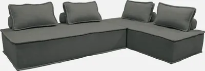 Produktbild von sweeek - 2er-Set 2-Sitzer Sofas für eine modulare Sitzgruppe - Dunkelgrau