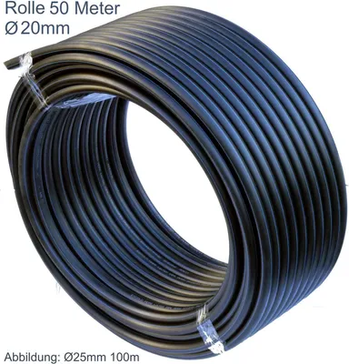 Produktbild von PE HD Rohr Wasserleitung Kunststoffrohr Bewässerung PE-Rohre Ø20mm 50m
