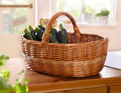 Produktbild von Einkaufskorb Natur Weide oval 49x36cm – Tragekorb