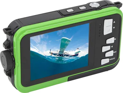 Immagine prodotto di Fotocamera digitale impermeabile 48 MP, 2,7 K HD, zoom 16x, doppio schermo, compatta, subacquea, per adolescenti, studenti, anziani, snorkeling