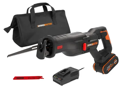 Produktbild von WORX WX516 Akku-Säbelsäge 20V, inkl. 4Ah Akku, Schnellladegerät, LED Licht