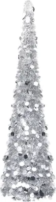 Immagine prodotto di vidaXL Albero di Natale artificiale a scomparsa, argento, 150 cm, PET