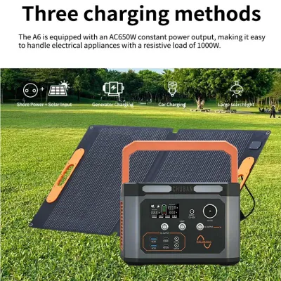 Produktbild von Tragbare Powerstation - 600 W Solargenerator mit 100 W Solarpanel - 310 Wh 100000 mAh - 220 V AC EU-Steckdose - Lithium-Akku - USB-C Ein-/Ausgang
