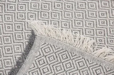 Obrázek produktu pro Ibenzoa® Přikrývka na postel/gauč, 230 x 260 cm – tmavě šedá, vyrobena z kvalitních recyklovaných materiálů, s diamantovým vzorem