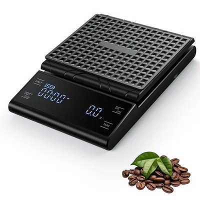 Produktbild von Digitale Kaffeewaage mit Timer und LED-Display, Espressowaage mit integriertem Akku,6 Modi, maximale Tragkraft 5 kg, 0,1 g hohe Präzision
