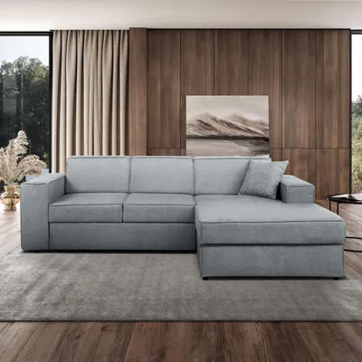 Produktbild von Ecksofa mit Schlaffunktion PEDRO L, Stoff: Velo633, Ottomane: rechts