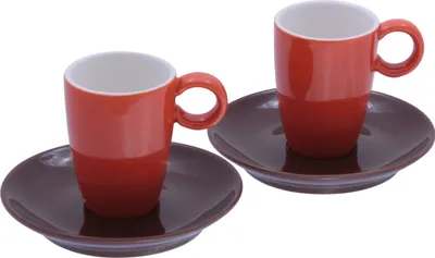 Produktbild von Espressotasse in Vereinsfarben orange/braun Set