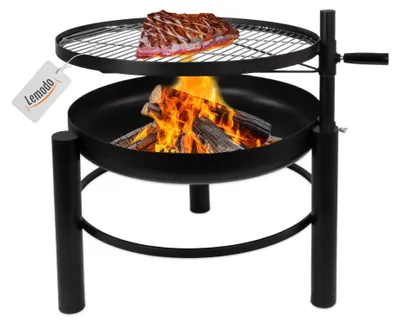 Productafbeelding van Vuurkorf met Grill - Diameter 60 cm - Hoogte verstelbaar