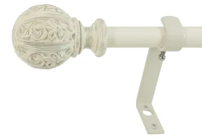 Produktbild von Decopolitan - 29992-26DW Gardinenstangen-Set, Blattkugel, 1,6 cm, 66 bis 122,9 c