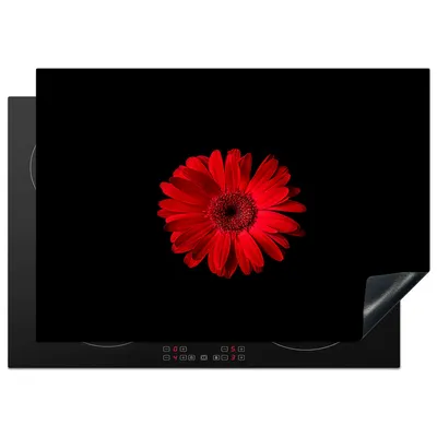 Produktbild von KitchenYeah© Herdabdeckplatte Blume - Rot - Makro , 75x52cm, Küche Deko, Glaskeramikkochfeld Herdabdeckung, Abdeckplatte fùr Kochfeld