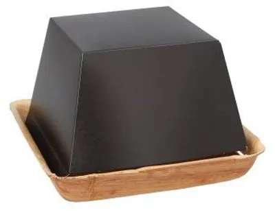 Produktbild von 100 Papstar Burgerboxen Palmblatt eckig 8 cm x 14 cm x 14 cm , klein mit separatem Deckel 89492