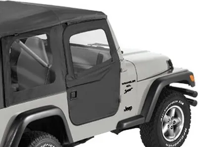 Zdjęcie produktu dla Dzielone drzwi czarne Black Denim Bestop miękki dach Jeep Wrangler TJ 96-06