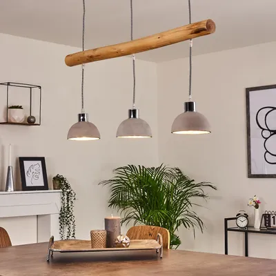 Produktbild von Oliero »Oliero« Hängelampe aus Holz/Beton in Braun/Betonfarben