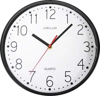 Produktbild von UNILUX Wanduhr/Quarzuhr NESSY, Durchmesser: 250 mm, schwarz