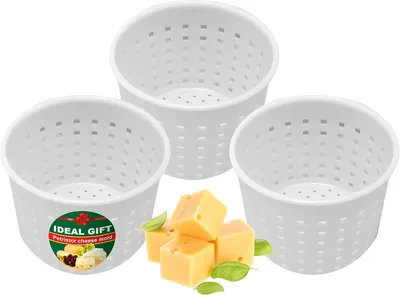 Imagen del producto de Molde para queso básico, juego de 3 unidades, capacidad de 300 ml, ideal para quesos blandos