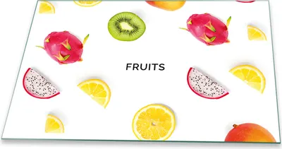Produktbild von Herdabdeckplatte Glaskeramikkochfeld-Abdeckung Spritzschutz Glas Universal 80x52 Obst Bunt