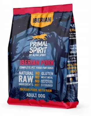 Produktbild von PRIMAL SPIRIT Iberian 70% Schweineschinken – halbfeuchtes Hundefutter – 1 kg