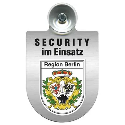 Produktbild von Einsatzschild Windschutzscheibe - Security im Einsatz - incl. Regionen nach Wahl - 309350 Color - Region Berlin