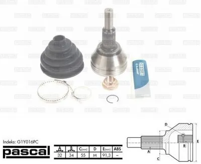 Produktbild von PASCAL Gelenksatz Antriebswelle Radseitig für CHRYSLER Pacifica MPV G1Y016PC