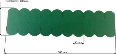 Produktbild von 1 Streifen Dachschindeln Biberschwanz (50 mm) - First grün