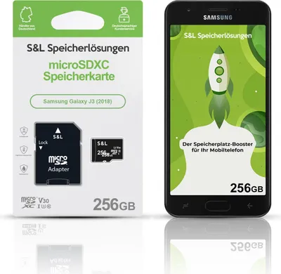 Produktbild von microSD Speicherkarte S&L für Samsung Galaxy J3 (2018) - Speicherkapazität: 256 GB