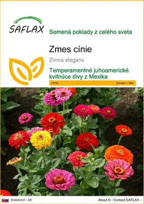Obrázok produktu pre SAFLAX - Zmes cínie - Zinnia elegans - 50 Semená