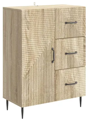 Zdjęcie produktu dla Komoda vidaXL z drewna dębowego Sonoma, 66 x 34,5 x 89,5 cm, materiał drewnopochodny