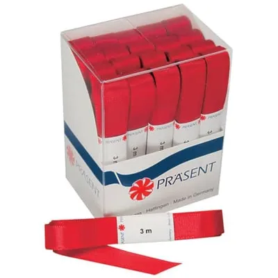 Produktbild von PATTBERG Geschenkband 15mm 3m rot Strängchen