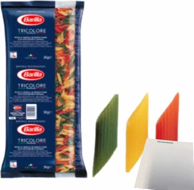 Immagine prodotto di Barilla Mezze Penne Tricolore (5kg Packung) + usy Block