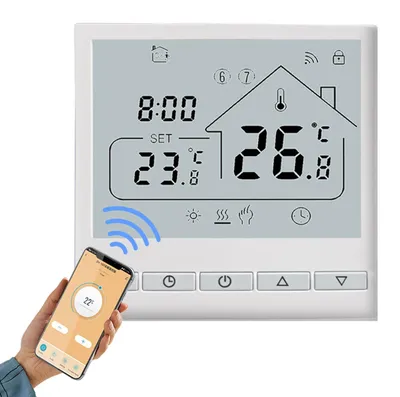 Produktbild von WiFi Smart Thermostat 5+2 Programmierbare 3A Wasserheizung Tuya Sprachsteuerung DIY Installation LCD-Display Temperaturregler Digital Kompatibel mit Alexa und Assistent für Büro/Zuhause