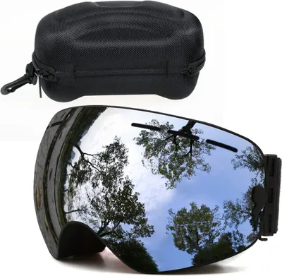Produktbild von Skibrille Damen Herren, Schneebrille 100% UV-Schutz Skibrille für brillenträger, Anti-Nebel Snowboard Brille Ski Goggles Mit Brillenbox