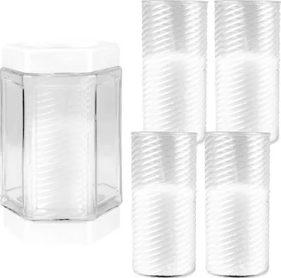 Immagine prodotto di Lanterna in vetro, 16cm Ø9,5cm in bianco, incl. 5 candele