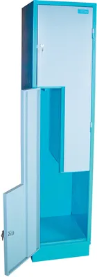 Produktbild von Z-Schrank 2-türig 41x50x192 cm himmelblau/silbergrau RAL 5015/7001