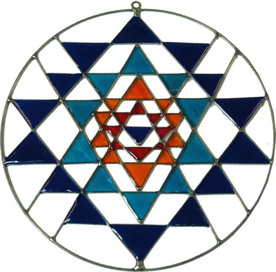 Produktbild von Sonnenfänger, Suncatcher - Yantra Blau, Metall, 18*18*0,5 cm, Traumfänger, Mobiles