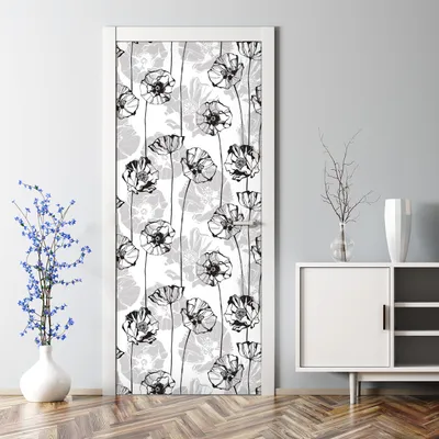 Produktbild von Dekorative Türfolie selbstklebend Klebefolie Wandaufkleber Rosa Pfingstrosen 70 x 200 cm