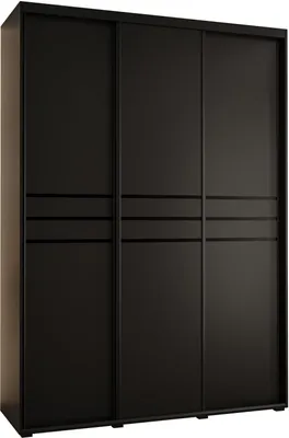 Produktbild von MEBLE KRYSPOL Davos 10 Schrank, drei Türen - 235,2x170x60 cm - Schwarz Schwarz Schwarz